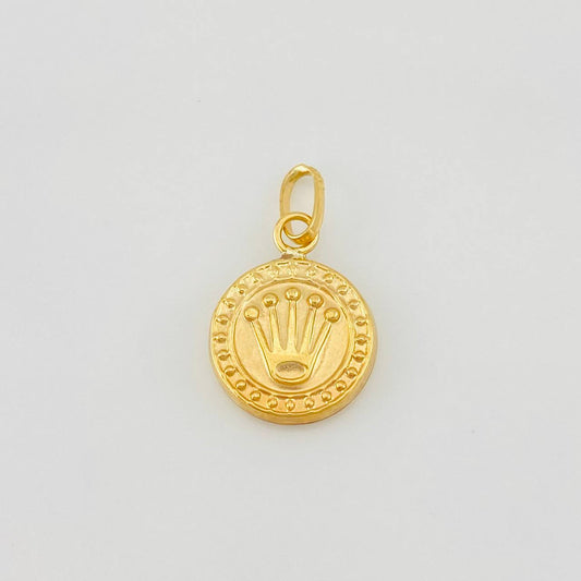 Pendant Textured Crown 0.5g / 3/4 in Yellow Gold 18K