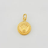 Dije Corona Texturizado 0.5g / 3/4 in Oro Amarillo 18K