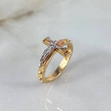 Punctuated Christ Cross Ring 6.35g / T7 Three Golds 18K