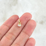 Stone Set - Stud Earrings 1cm - Pendant 1.1cm 3.2gr Iridescent Zircons Special Mother-of-Pearl 18K Gold