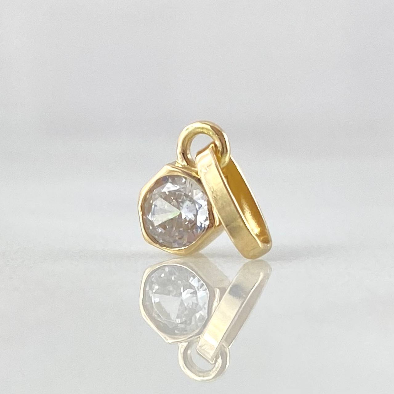 Ascending Line Set - Stud Earrings 1.2cm / 0.5in - Pendant 1.3cm / 0.5in - Ring Size 6 3/4 4.4gr White Zircons Nac.Esp. 18K Gold