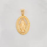 Pendant Miraculous Virgin 7.35g / 1 1/2 in Yellow Gold 18K