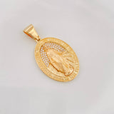 Pendant Miraculous Virgin 7.35g / 1 1/2 in Yellow Gold 18K