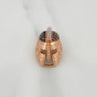 Charm Spartan Helmet 3.65gr / 1/2 in / Two-Tone White Rose 18K Gold %