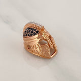 Charm Spartan Helmet 3.65gr / 1/2 in / Two-Tone White Rose 18K Gold %