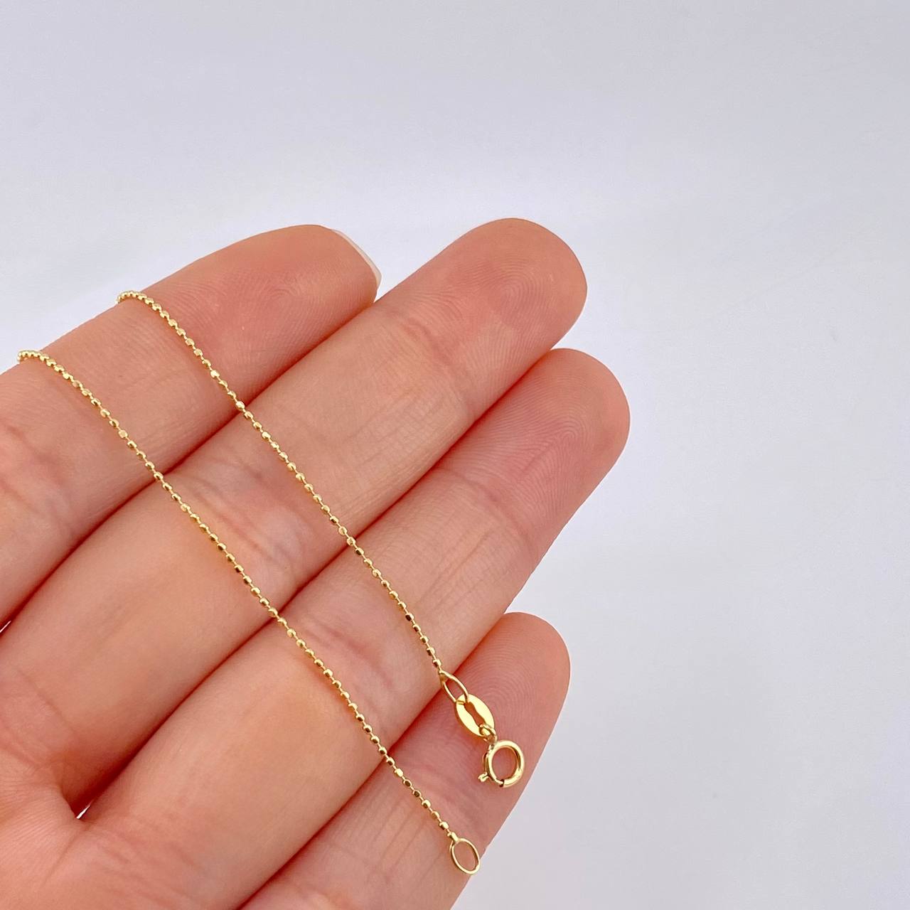 Mini Military Chain 1.4g / 18 in / 0.9mm Yellow Gold 18K