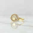 Anillo Corona RX Circulo 1.9gr / T6 1/4 / Circones Blancos Oro Amarillo 18K