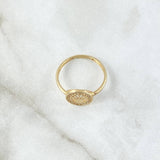 Anillo Corona RX Circulo 1.9gr / T6 1/4 / Circones Blancos Oro Amarillo 18K