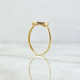 Anillo Corona RX Circulo 1.9gr / T6 1/4 / Circones Blancos Oro Amarillo 18K