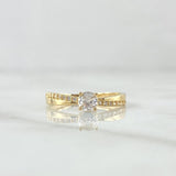 Anillo Solitario Carril Infinito 1.8gr / T6 3/4 / Circones Blancos Oro Amarillo 18K