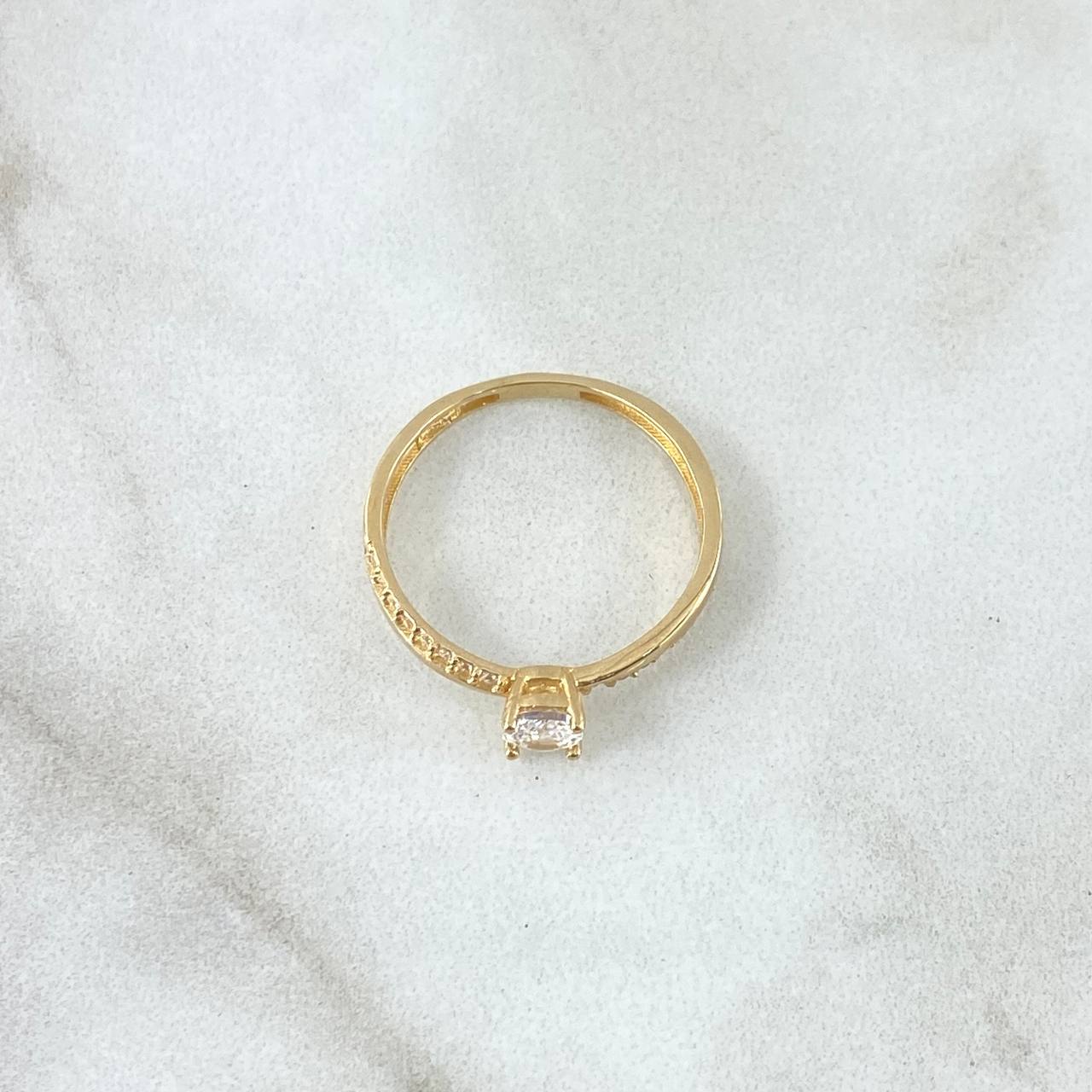 Anillo Solitario Carril Infinito 1.8gr / T6 3/4 / Circones Blancos Oro Amarillo 18K