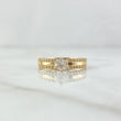 Anillo Solitario Doble Carril 2.3gr / T6 1/2 / Circones Blancos Oro Amarillo 18K