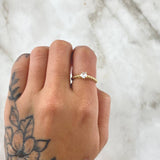 Anillo Solitario Entorchado 2.3gr / T4 1/2 / Circon Blanco Oro Amarillo 18K