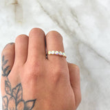 Dense Line Set - Stud Earrings 2cm - Ring T8 1/2 5.5gr Iridescent Zircons Nac.Esp. 18K Gold