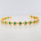 Tennis Bracelet Heart 12.65g / 7 in / 6.27mm Yellow Gold 18K