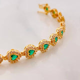 Tennis Bracelet Heart 12.65g / 7 in / 6.27mm Yellow Gold 18K