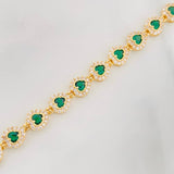 Tennis Bracelet Heart 12.65g / 7 in / 6.27mm Yellow Gold 18K