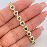 Tennis Bracelet Heart 12.65g / 7 in / 6.27mm Yellow Gold 18K