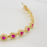 Tennis Bracelet Heart 11.5g / 6 1/4 in / 6.27mm Yellow Gold 18K