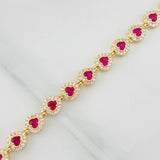 Tennis Bracelet Heart 11.5g / 6 1/4 in / 6.27mm Yellow Gold 18K