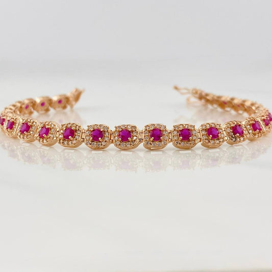 Pulso Halo Tennis 12.95g / 7 3/4 in / 6.18mm Oro Rosa 18K