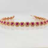 Halo Tennis Bracelet 12.95g / 7 3/4 in / 6.18mm Rose Gold 18K