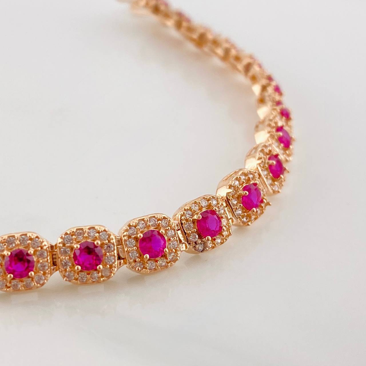 Halo Tennis Bracelet 12.95g / 7 3/4 in / 6.18mm Rose Gold 18K