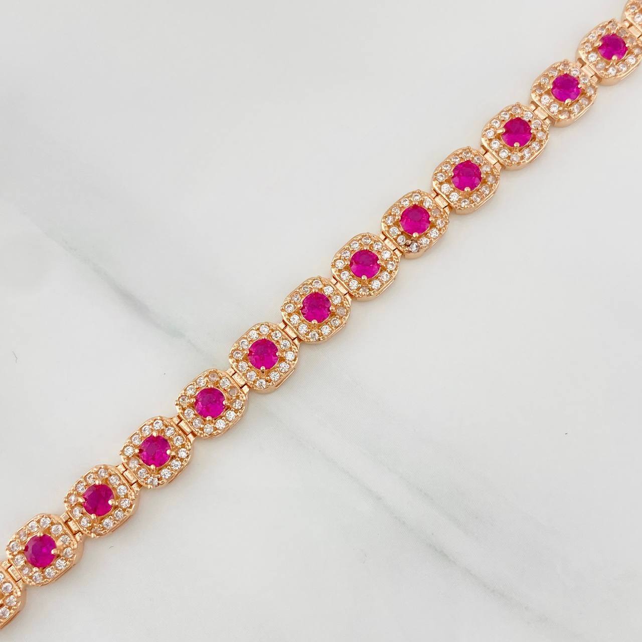Halo Tennis Bracelet 12.95g / 7 3/4 in / 6.18mm Rose Gold 18K