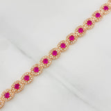 Halo Tennis Bracelet 12.95g / 7 3/4 in / 6.18mm Rose Gold 18K