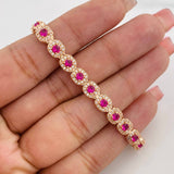 Halo Tennis Bracelet 12.95g / 7 3/4 in / 6.18mm Rose Gold 18K