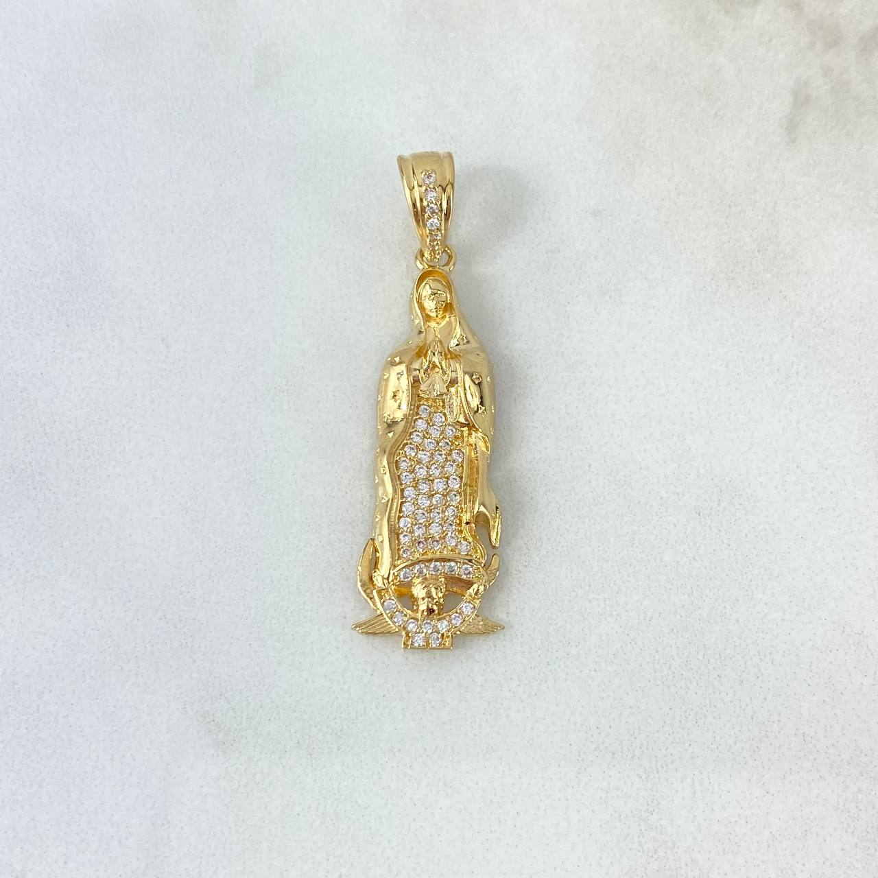 Pendant Virgin Guadalupe 5.3gr / 4cm / White Zircons Yellow Gold ©