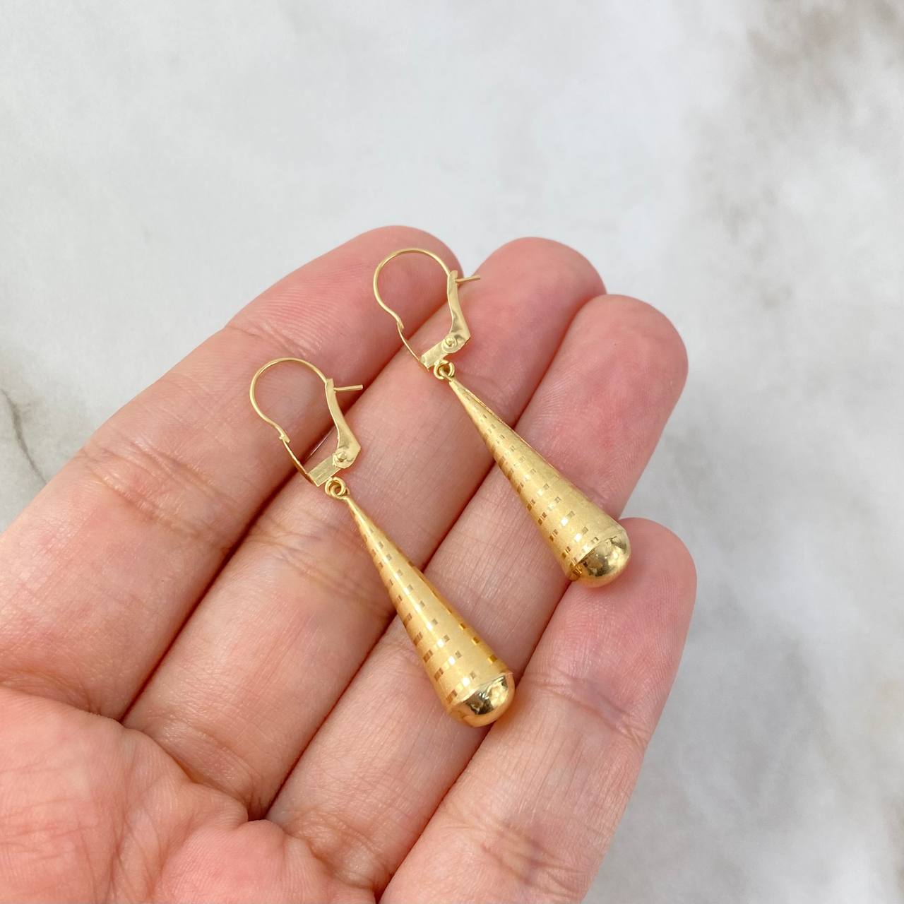 Hoop Earrings Tears 1.2gr / 4cm / Yellow Gold 18K ©