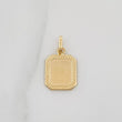 Dije Placa Bordeada 0.6 g / 3/4 in Oro Amarillo 18K