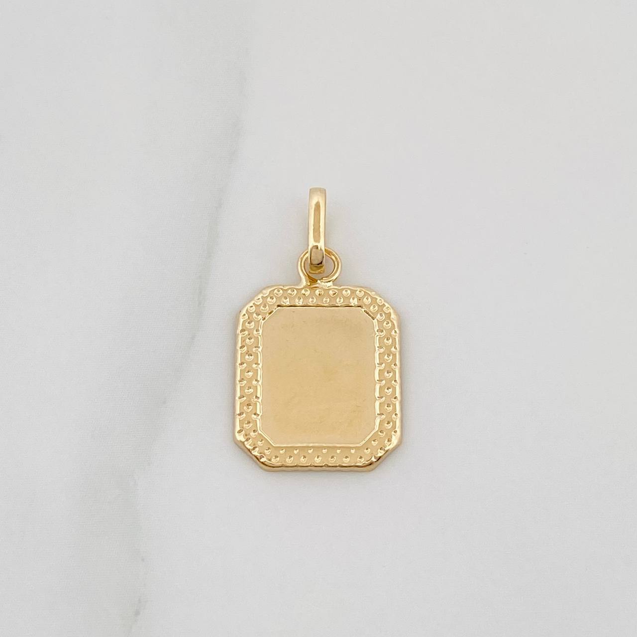 Dije Placa Bordeada 0.55 g / 3/4 in Oro Amarillo 18K