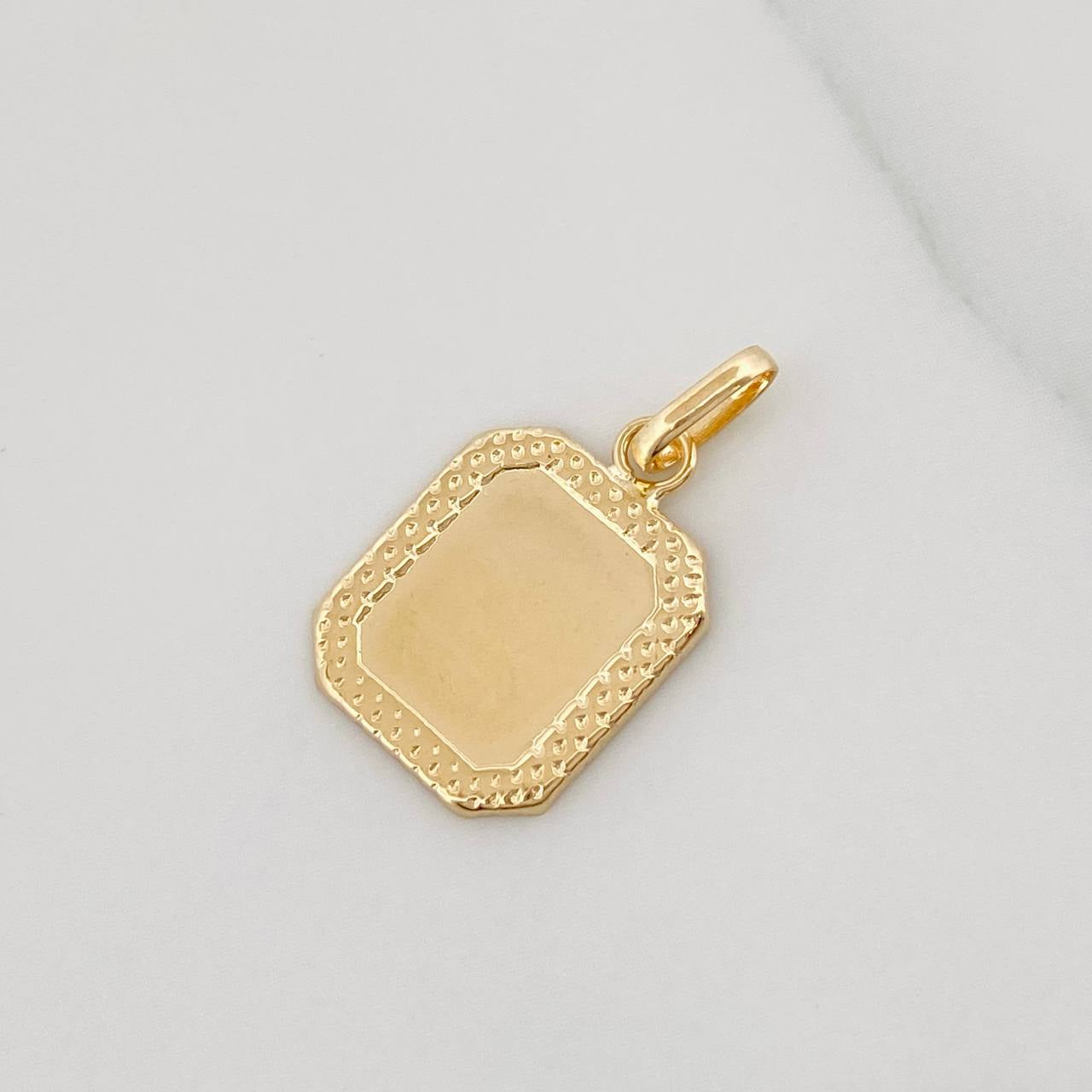 Dije Placa Bordeada 0.6 g / 3/4 in Oro Amarillo 18K