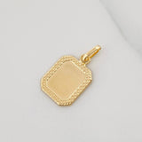Dije Placa Bordeada 0.6 g / 3/4 in Oro Amarillo 18K
