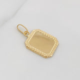 Pendant Bordered Plate 0.7 g / 1 in Yellow Gold 18K