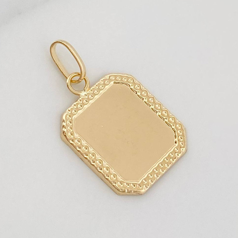 Pendant Bordered Plate 0.7 g / 1 in Yellow Gold 18K