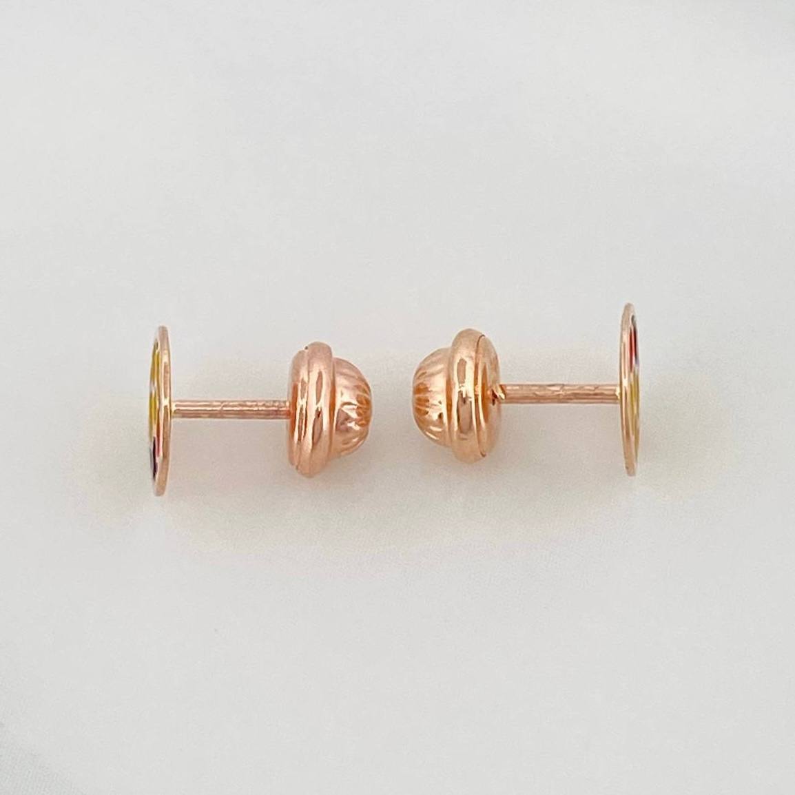 Topos Balón Tricolor 0.7 g / in / 6.8 mm Oro Rosa 18K