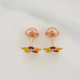 Topos Flor Tricolor 0.65 g / in / 7.4 mm Oro Rosa 18K