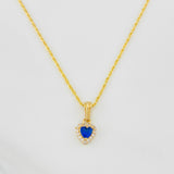 Set Cadena Lazo + Dije Halo Corazon / 1.8g / 18 in Oro Amarillo 18K