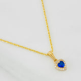 Set Cadena Lazo + Dije Halo Corazon / 1.8g / 18 in Oro Amarillo 18K
