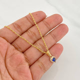 Set Cadena Lazo + Dije Halo Corazon / 1.8g / 18 in Oro Amarillo 18K