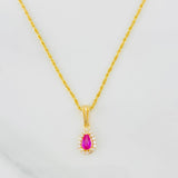 Rope Chain Set + Tear Drop Halo Pendant / 1.8g / 20 in 18K Yellow Gold