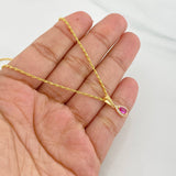 Rope Chain Set + Tear Drop Halo Pendant / 1.8g / 20 in 18K Yellow Gold