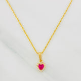 Set Cadena Lazo + Dije Halo Corazon / 1.9g / 20 in Oro Amarillo 18K