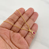 Set Cadena Lazo + Dije Halo Corazon / 1.9g / 20 in Oro Amarillo 18K