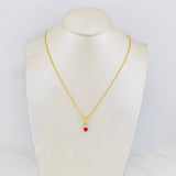 Set Cadena Lazo + Dije Halo Corazon / 1.9g / 20 in Oro Amarillo 18K