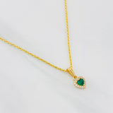 Set Cadena Lazo + Dije Halo Corazon / 1.9g / 20 in Oro Amarillo 18K