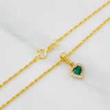 Set Cadena Lazo + Dije Halo Corazon / 1.9g / 20 in Oro Amarillo 18K